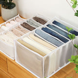 HULIANFU Jeans Compartment Storage Box Closet Clothes Drawer Mesh Separation Box Stacking Pants Drawer Divider Can Washed Home Organizer