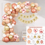 HULIANFU Rose Apricot Balloon Garland Arch Kit Wedding Birthday Party Decoration Kids Confetti Latex Balloons Baby Shower Decor Baloon