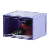 HULIANFU Voice Control LED Sneaker Shoe Storage Boxes Magnetic Sneakers AJ Display Case High-tops Football Shoe Box Stackable Cabinet