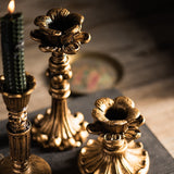 HULIANFU Retro Candlestick Resin Candle Holder Sconce Nostalgic Antique French Candle Stick Rack Accessories Home Decor Photography Props