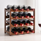 HULIANFU Vintage Wooden Bottles Wine Rack Cabinet Holder Shelf Free Standing Holders Barware Storage Wine Racks Home Kitchen Bar Tools
