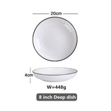 HULIANFU White Dinner Plate Set Ceramic Kitchen Plate Tableware Set Food Dishes Rice Salad Noodles Bowl Soup Kitchen Cook Tool 1pc