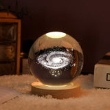 HULIANFU New 80mm K9 Crystal Solar System Planet Globe 3D Laser Engraved Sun System Ball with Touch Switch LED Light Base Astronomy Gifts