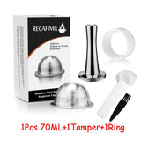 HULIANFU Wholesale Set Stainless Steel Reusable Capsule Compatible with Nespresso Vertuo Vertuoline Coffee Filter