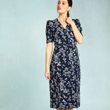 Polka Dot Print Midi Dress Woman Elegant Embroidery Short Sleeve V-neck Vestidos  Summer Femme Vintage Casual Long Robes