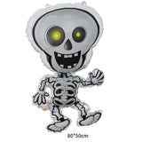 HULIANFU Large 86x165cm Skeleton Man Balloons Halloween Decorations Globos Scary Halloween Skull Ballons Halloween Party Home Decorations