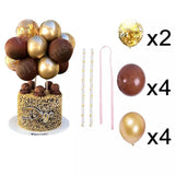 HULIANFU Mini Confetti Balloon Cake Topper Birthday Wedding Party Baby Shower Birthday Decoration Gold Party Decorations