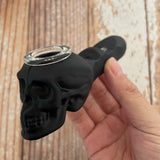 HULIANFU Solid Black Silicone Smoking Pipe With Glass Bowl Tobacco Pipe 4 inch