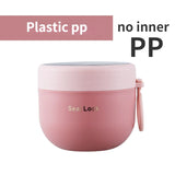 HULIANFU Mini Thermal Lunch Box Food Container with Spoon Stainless Steel Vaccum Cup Soup Cup Insulated Lunch Box taza desayuno portatil