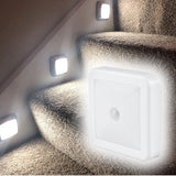 HULIANFU Motion Sensor LED Night Light Smart USB charging Battery Operated  WC Bedside Lamp For Room Hallway Pathway Toilet Home Lighting