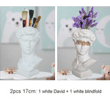 HULIANFU W&amp;G Nordic Vase Home Decor Vase Creative Human Head Portrait Flower Vases Room Decoration Resin David Flower Vase Room Decor