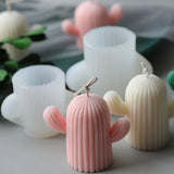 HULIANFU Mini Cactus Shape Candle Silicone Mold Handmade DIY Desktop Decoration Gypsum Epoxy Resin Aromatherapy Candle Silicone Mould