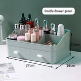 HULIANFU Large Capacity Drawer Make Up Organizer Bathroom Makeup Storage Box Women Skin Care Dressing Table Cosmetic Lipstick Beauty Case