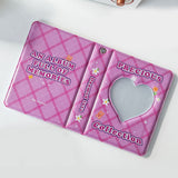 HULIANFU Kawaii Bear photo album 3 Inch Love Heart Hollow Kpop Card Binder Name Card Book Photo Album Card Photocard ID Holder 40 Pockets