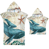 HULIANFU Sea Animals Hooded Beach Towel for Adult Kids Super Soft Childrens Beach Bath Towel Outdoor Poncho Bathrobe Towels