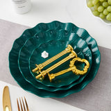 HULIANFU Table Plates Luxury Tableware Wedding Party Candy Dessert Dishes Fruit Bowl Home Cake Display Standing Kitchen Decoration Trays
