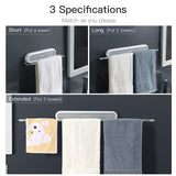 HULIANFU Toilet Towel Rack Towel Bar Bath Towel Holder Suction Wall-mounted Bathroom Shelf Free Punching Toilet Pendant Storage Rack