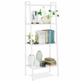 HULIANFU Ladder Shelf 4-Tier Bookshelf Plant Flower Stand Storage Rack Industrial Organizer Modern Shelves Shelving Bookcase Stable Metal