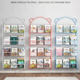 HULIANFU Simple Metal Bookshelf Iron Art Furniture Children  Picture Books Storage Rack Save Space Wall Hanging Shelf Bookcase Bedroom