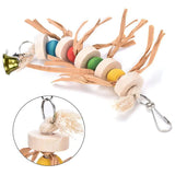 HULIANFU Parrot Swing Chewing Toy Wooden Bird Toys 7 Pcs Small Parrot Chewing Toy Kit Perfect Wooden Bird Toy For Small Parrots Conures