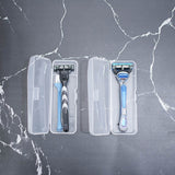 HULIANFU Men  Shaver Storage Box Transparent Plastic Razor Blades Holder Portable Travel Razor Case High Quality Shaving Box Containers