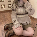 hulianfu Vintage Sweater Women Winter Raglan Sleeve Loose Christmas Sweater Pullovers Warm Knitted Jumper