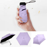 HULIANFU Umbrella Sun Rain Women Flat Lightweight Umbrella Parasol Folding Sun Umbrella Mini Umbrella Small Size Easily Store Parasol