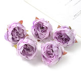 HULIANFU 2023 Silk Peony Artificial Flowers Head Pink Peonies Champagne Fake Flower For Home Wedding Decoration Accessories DIY Handmade Craft