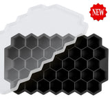HULIANFU SILIKOLOVE Honeycomb Ice Cube Trays Reusable Silicone Ice cube Mold BPA Free Ice maker with Removable Lids