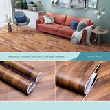 HULIANFU 2023 PVC Non-slip Self-adhesive Floor Stickers Living Room Bedroom Wood Grain Waterproof Floor Stickers Slip Wear-resistant Wallpaper