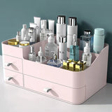 HULIANFU Large Capacity Drawer Make Up Organizer Bathroom Makeup Storage Box Women Skin Care Dressing Table Cosmetic Lipstick Beauty Case