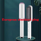 HULIANFU straight hair comb ins negative ion does not hurt hair curler fluffy straight roll dual-use lazy splint portable household