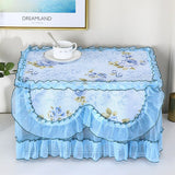 HULIANFU Polyester Yarn Edge Pastoral Lace Style Microwave Dust Cover Home Kitchen Appliances Microwave Oven Emergency Dust Cover