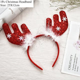 HULIANFU 2023 LuanQI Christmas Headbands for Children Adult Hair Band Red Christmas Santa Claus Snowman Antlers Headband Xmas Decoration Gifts