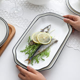 HULIANFU White Dinner Plate Set Ceramic Kitchen Plate Tableware Set Food Dishes Rice Salad Noodles Bowl Soup Kitchen Cook Tool 1pc
