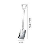 HULIANFU Stainless Steel Coffee Tea Spoon Creative Retro Shovel Scoop for Dinner Ice Cream Dessert Watermelon Kitchen Tableware Bar Tool