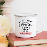 HULIANFU Merci Maîtresse/Atsem Print Coffee Mug Creative Enamel Cups Drinks Water Milk Cup Mug School Home Handle Drinkware Teacher Gifts