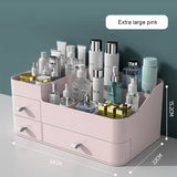HULIANFU Large Capacity Drawer Make Up Organizer Bathroom Makeup Storage Box Women Skin Care Dressing Table Cosmetic Lipstick Beauty Case