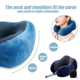HULIANFU U Shaped Memory Foam Neck Pillows Soft Slow Rebound Space Travel Pillow Massage Neck Cervical Healthcare Bedding Drop Shipping