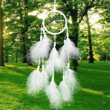 HULIANFU New Indian Style Dreamcatcher Moon Handmade Wind Chimes Wall Ornament Girls Room Decoration Feather Dream Catcher