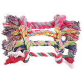 HULIANFU Pet Dog Puppy Double Knot Chew Rope Knot Toys Clean Teeth Durable Braided Bone Rope Pet Molar Toy Pet Supplies Random Color