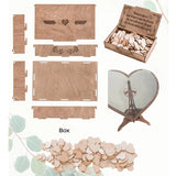 HULIANFU New Wooden Heart-shaped Guest Drop Box 60 Hearts Box Anniversary Signature Guest Books Wedding Message Box Gift