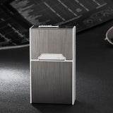 HULIANFU USB Double Arc Plasma Lighter Automatic Cigarette Case Metal Cigarette Boxes 20PCS Cigarette Holder Case Gadget For Men Gifts
