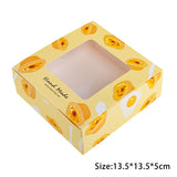 HULIANFU StoBag 5pcs Egg Yolk Crisp Cookie Baking Packing Box Donuts Chocolate Gift Clear Window Birthday Christmas Event &amp; Party Favors