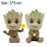 HULIANFU Strongwell Home Decoration Flower Vase Miniature Model Succulent Flower Pots Desktop Display Figurines Baby Groot Artware Gifts
