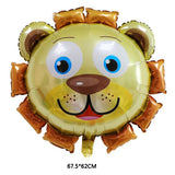 HULIANFU Jungle Cartoon Animal Balloon Rabbit Fox Penguin Hippo Tiger Crocodile Aluminum Foil Balloon Zoo Party Children  Toy