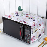 HULIANFU Peva Dustproof Microwave Oven Covers Printed Dust Oil Proofing Covers With Double Pockets Storage Bag Kitchen Accessories