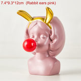 HULIANFU W&amp;G Nordic Vase Home Decor Vase Creative Human Head Portrait Flower Vases Room Decoration Resin David Flower Vase Room Decor