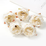 HULIANFU Silk Peony Artificial Flowers Head Pink Peonies Champagne Fake Flower For Home Wedding Decoration Accessories DIY Handmade Craft