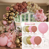 HULIANFU Macaron Pink Balloon Garland Arch Kit Wedding Birthday Party Decoration Kids Globos Rose Gold Confetti Latex Ballon Baby Shower
